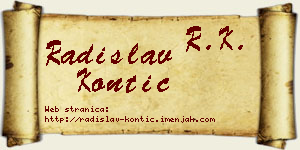 Radislav Kontić vizit kartica